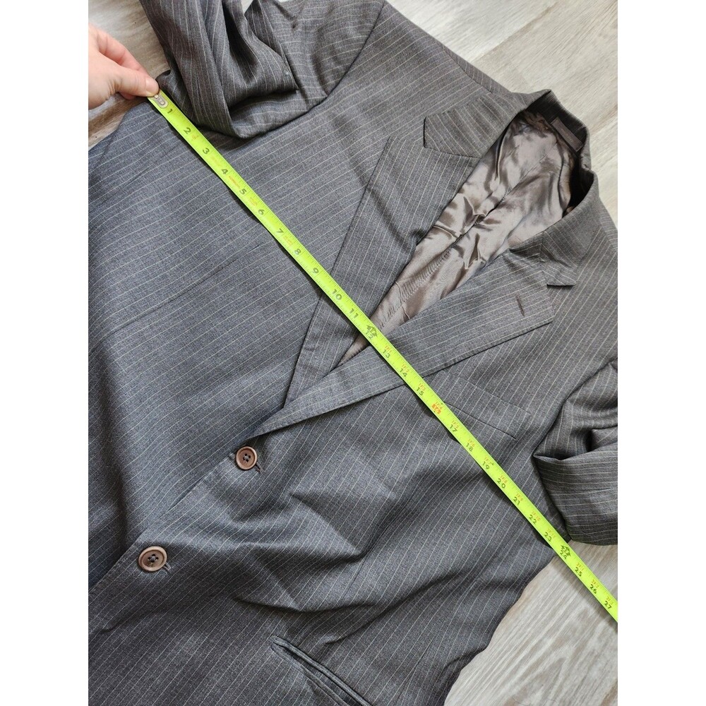 Daniel Cremieux 100% Wool Sport Coat Blazer Gray Pinstripe Italy Made 46R GUC - Picture 10 of 14